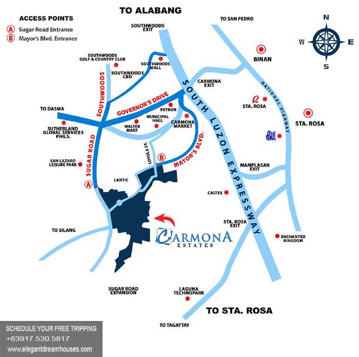 Carmona Estates - Affordable Housing In Cavite Philippines - Location Map